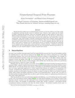 Counterfactual Temporal Point Processes