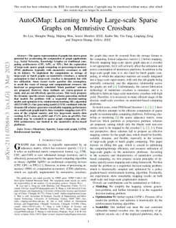 AutoGMap: Learning to Map Large-scale Sparse Graphs on Memristive
  Crossbars
