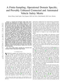 A Finite-Sampling, Operational Domain Specific, and Provably Unbiased
  Connected and Automated Vehicle Safety Metric