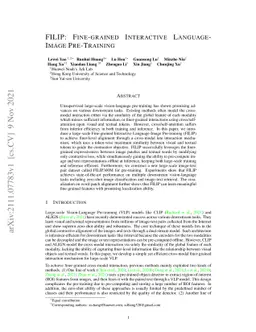 FILIP: Fine-grained Interactive Language-Image Pre-Training