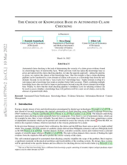The Choice of Knowledge Base in Automated Claim Checking