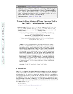 Testing the Generalization of Neural Language Models for COVID-19
  Misinformation Detection
