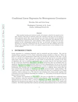Conditional Linear Regression for Heterogeneous Covariances