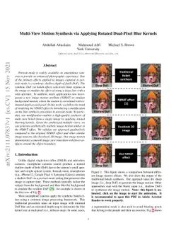 Multi-View Motion Synthesis via Applying Rotated Dual-Pixel Blur Kernels