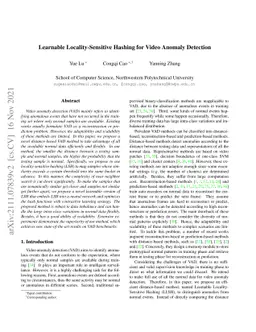 Learnable Locality-Sensitive Hashing for Video Anomaly Detection