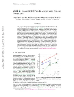 iBOT: Image BERT Pre-Training with Online Tokenizer