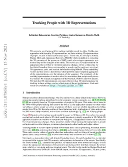 Tracking People with 3D Representations