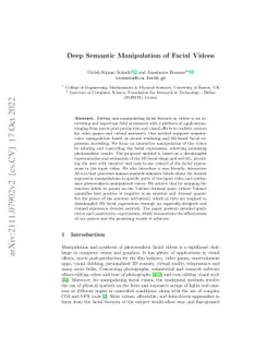 Deep Semantic Manipulation of Facial Videos