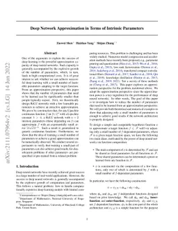 Deep Network Approximation in Terms of Intrinsic Parameters