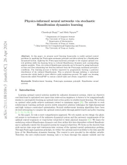Physics-informed neural networks via stochastic Hamiltonian dynamics
  learning