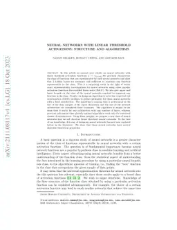 Neural networks with linear threshold activations: structure and
  algorithms