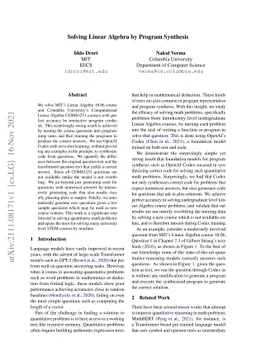 Solving Linear Algebra by Program Synthesis