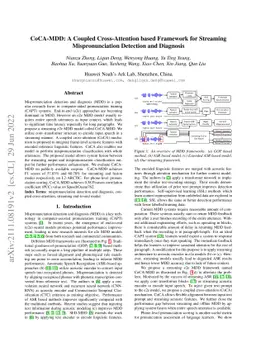 CoCA-MDD: A Coupled Cross-Attention based Framework for Streaming
  Mispronunciation Detection and Diagnosis