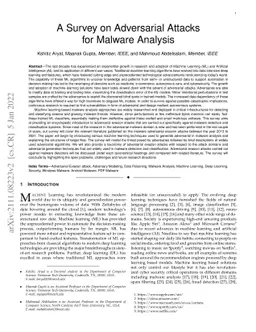 A Survey on Adversarial Attacks for Malware Analysis
