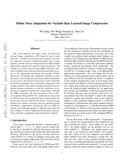 Online Meta Adaptation for Variable-Rate Learned Image Compression