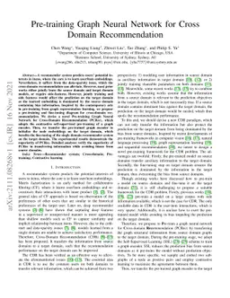 Pre-training Graph Neural Network for Cross Domain Recommendation