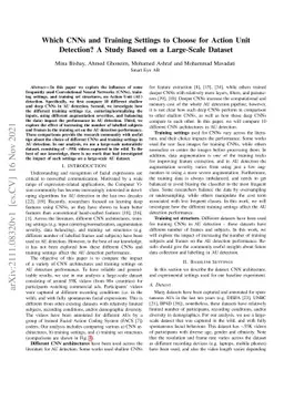 Which CNNs and Training Settings to Choose for Action Unit Detection? A
  Study Based on a Large-Scale Dataset