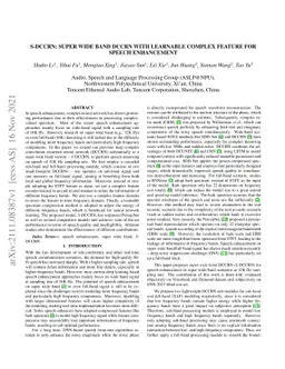 S-DCCRN: Super Wide Band DCCRN with learnable complex feature for speech
  enhancement