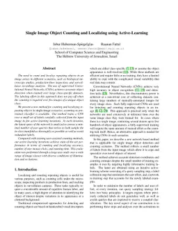Single Image Object Counting and Localizing using Active-Learning