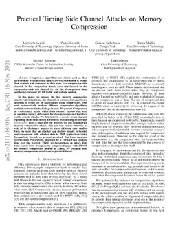 Practical Timing Side Channel Attacks on Memory Compression