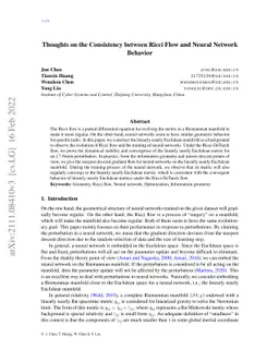Thoughts on the Consistency between Ricci Flow and Neural Network
  Behavior