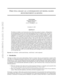 Free Will Belief as a consequence of Model-based Reinforcement Learning