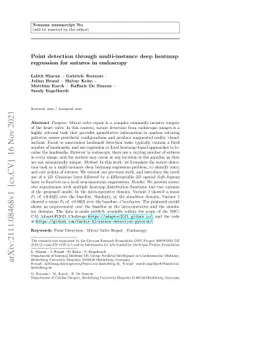 Point detection through multi-instance deep heatmap regression for
  sutures in endoscopy