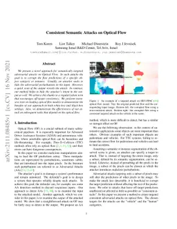 Consistent Semantic Attacks on Optical Flow