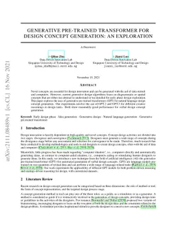 Generative Pre-Trained Transformer for Design Concept Generation: An
  Exploration