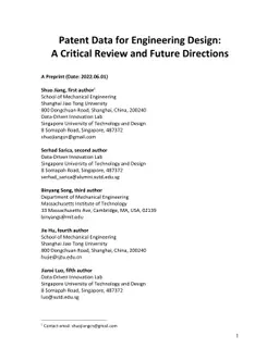 Patent Data for Engineering Design: A Critical Review and Future
  Directions