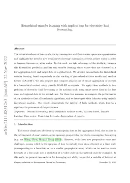 Hierarchical transfer learning with applications for electricity load
  forecasting