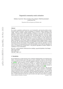 Sequential Community Mode Estimation