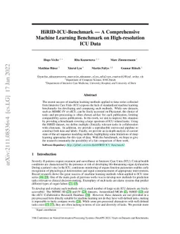 HiRID-ICU-Benchmark -- A Comprehensive Machine Learning Benchmark on
  High-resolution ICU Data