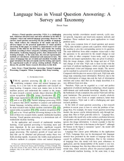Language bias in Visual Question Answering: A Survey and Taxonomy