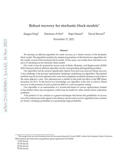Robust recovery for stochastic block models