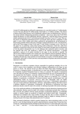 Advancement of Deep Learning in Pneumonia and Covid-19 Classification
  and Localization: A Qualitative and Quantitative Analysis