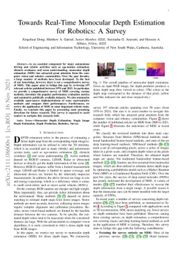 Towards Real-Time Monocular Depth Estimation for Robotics: A Survey