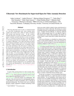 UBnormal: New Benchmark for Supervised Open-Set Video Anomaly Detection