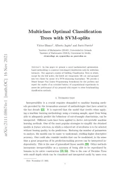 Multiclass Optimal Classification Trees with SVM-splits