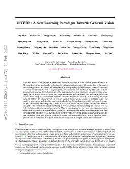 INTERN: A New Learning Paradigm Towards General Vision
