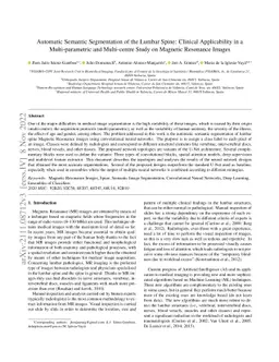 Automatic Semantic Segmentation of the Lumbar Spine: Clinical
  Applicability in a Multi-parametric and Multi-centre Study on Magnetic
  Resonance Images