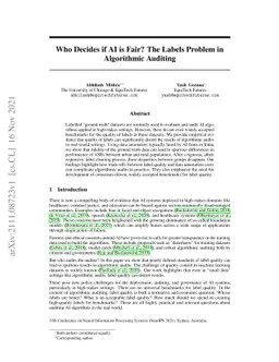 Who Decides if AI is Fair? The Labels Problem in Algorithmic Auditing