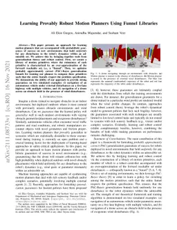 Learning Provably Robust Motion Planners Using Funnel Libraries