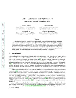 Online Estimation and Optimization of Utility-Based Shortfall Risk