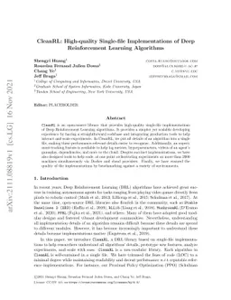 CleanRL: High-quality Single-file Implementations of Deep Reinforcement
  Learning Algorithms