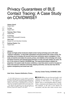 Privacy Guarantees of BLE Contact Tracing: A Case Study on COVIDWISE