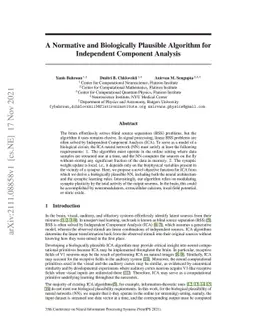 A Normative and Biologically Plausible Algorithm for Independent
  Component Analysis