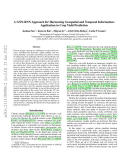 A GNN-RNN Approach for Harnessing Geospatial and Temporal Information:
  Application to Crop Yield Prediction