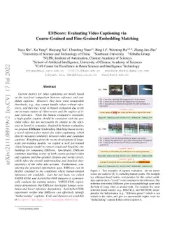 EMScore: Evaluating Video Captioning via Coarse-Grained and Fine-Grained
  Embedding Matching