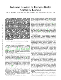 Pedestrian Detection by Exemplar-Guided Contrastive Learning